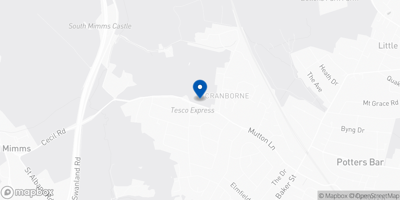 Map showing Furzefield Leisure Centre