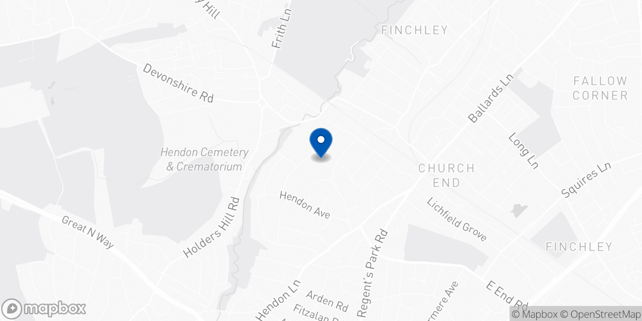 Map showing Finchley Manor Tennis Squash and Health Club