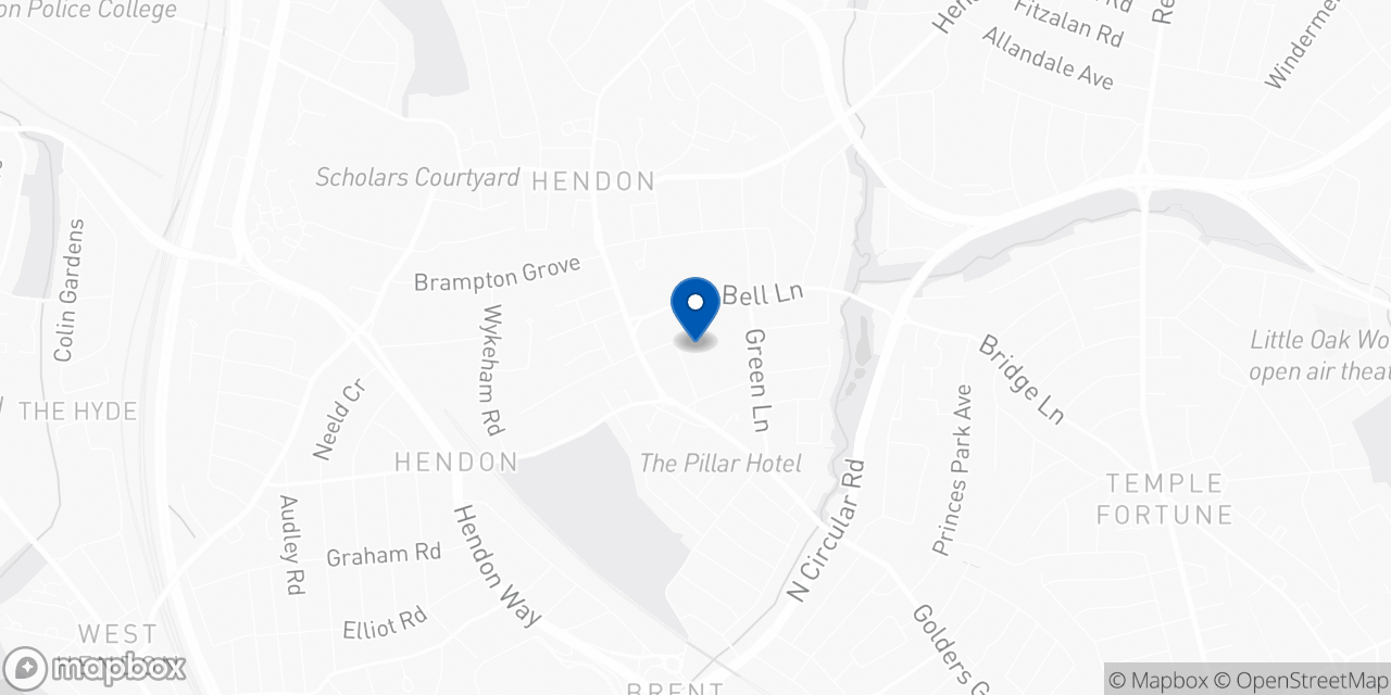 Map showing Hendon School
